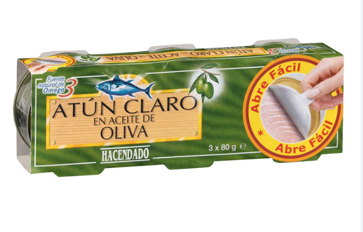 Alcachofas en conserva con atún y 1 vasito de arroz.